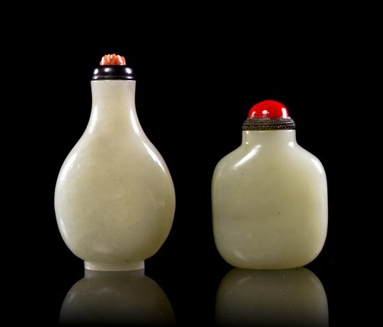 Two Jade Snuff Bottles comprising 152f21