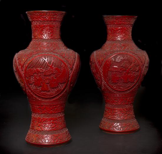 A Pair of Chinese Cinnabar Lacquer 152f31
