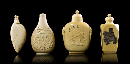 A Group of Four Ivory Snuff Bottles 152f2a