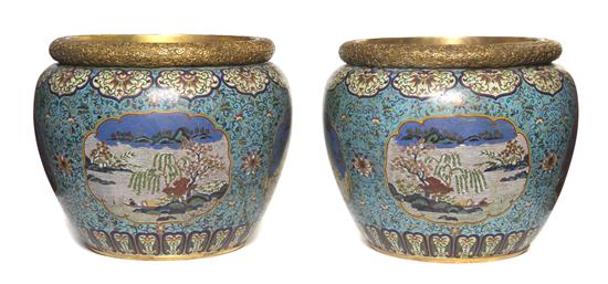 A Pair of Chinese Cloisonne Jardinieres 152f34