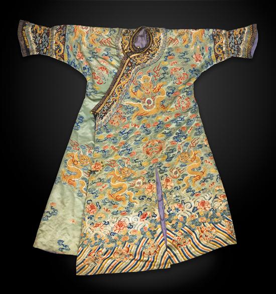 A Chinese Embroidered Silk Robe