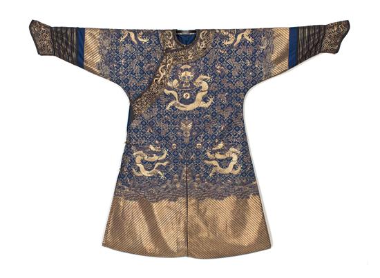 A Chinese Gold and Bronze-Embroidered