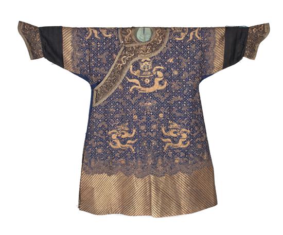 A Chinese Gold and Bronze-Embroidered