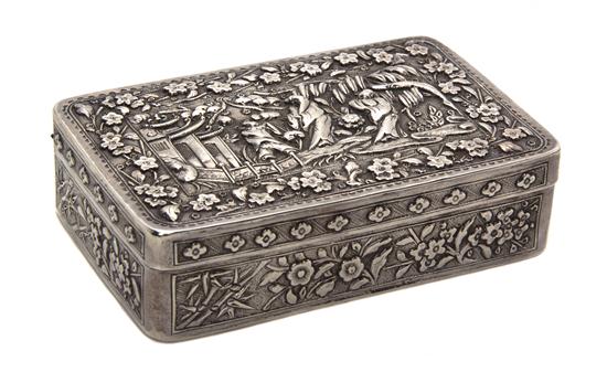 A Chinese Export Silver Box 19th 152f72