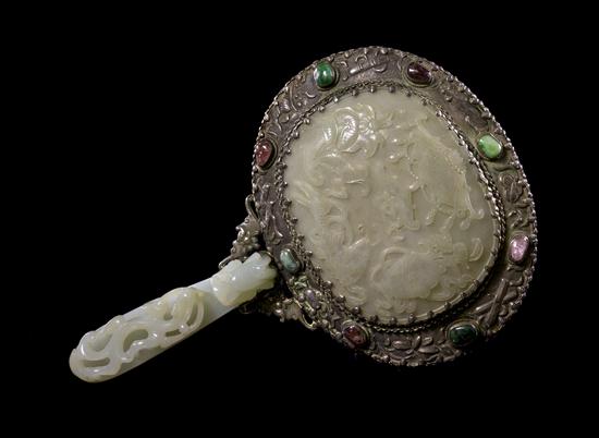 A Jade Hardstone and Silver Mounted 152f80