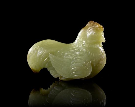 A Carved Yellow Jade Cockerel of 152f83