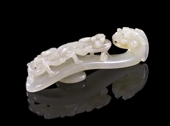 A White Jade Belt Hook of evenly 152f8d