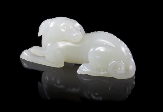 A Finely Carved White Jade Model of