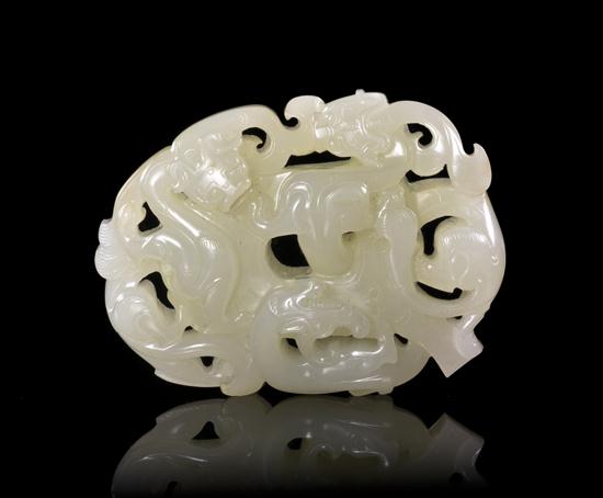 A Well Carved White Jade Bi of