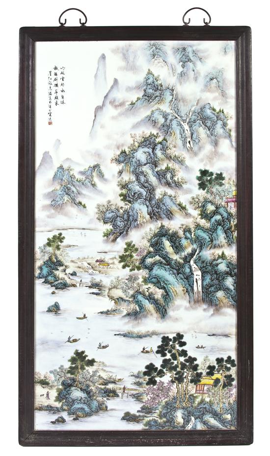 A Large Chinese Porcelain Plaque