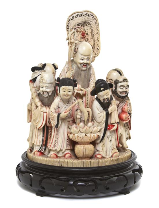 A Chinese Ivory Circular Carving