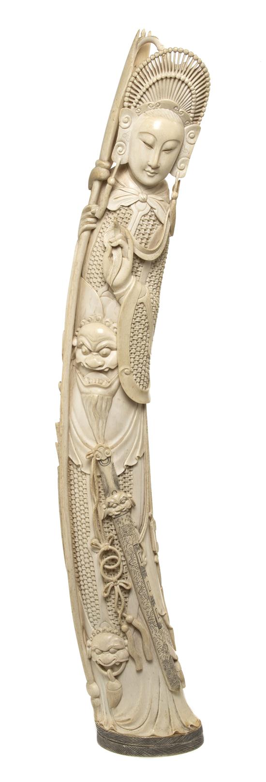 A Massive Chinese Carved Ivory Figure