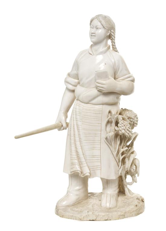A Chinese Ivory Carving of a Woman 152fd0