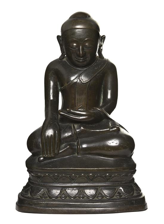 A Bronze Model of a Seated Buddha