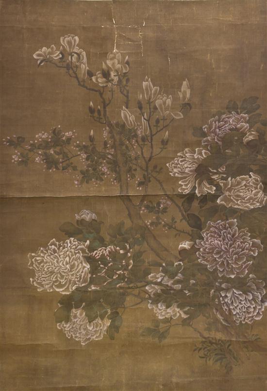 A Chinese Floral Painting on Silk 153048