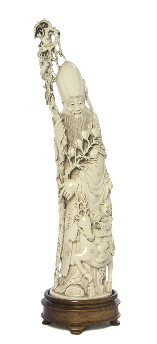 An Ivory Model of Shoulao depicting