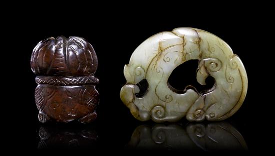 Two Archaistic Style Jade Items 153067