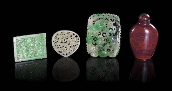 A Group of Three Carved Jade Plaques 153073