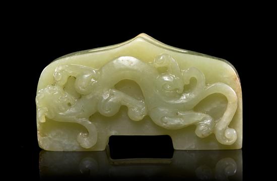 A Carved Jade Sword Hilt of yellow