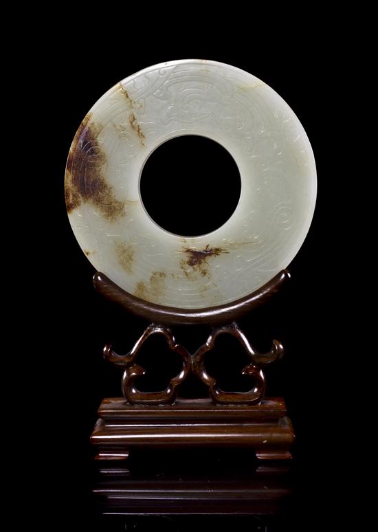  A White Jade Archaistic Bi having 153077