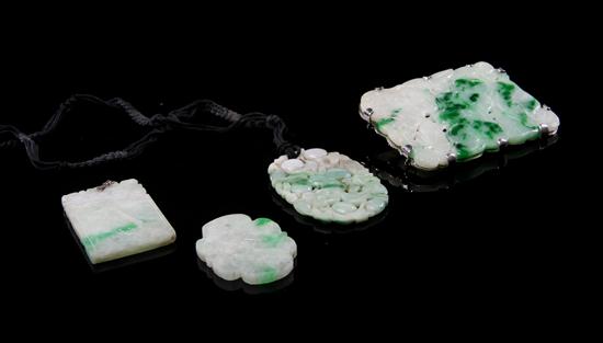 A Group of Four Jadeite Plaques of various