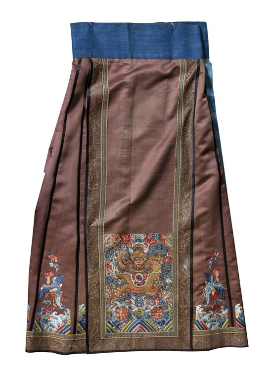 A Chinese Embroidered Skirt having 153098