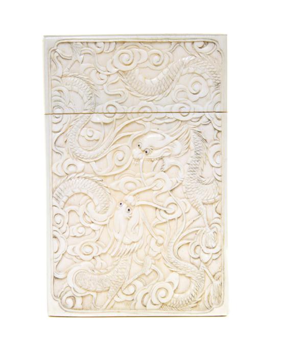 An Ivory Card Case of rectangular form