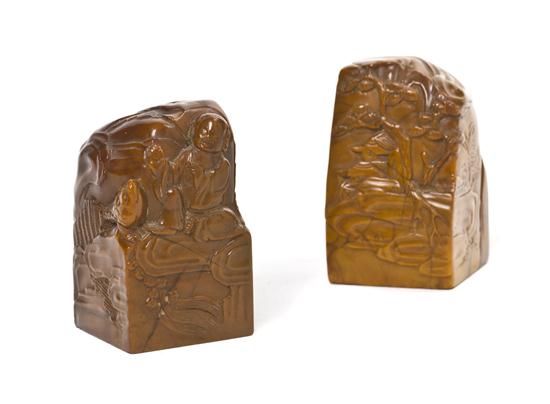 A Pair of Chinese Hardstone Seals 1530c5