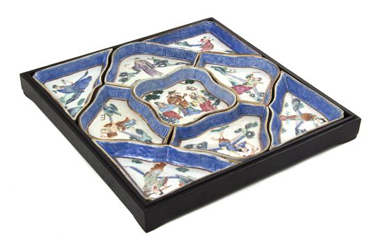 A Fitted Set of Porcelain Trays