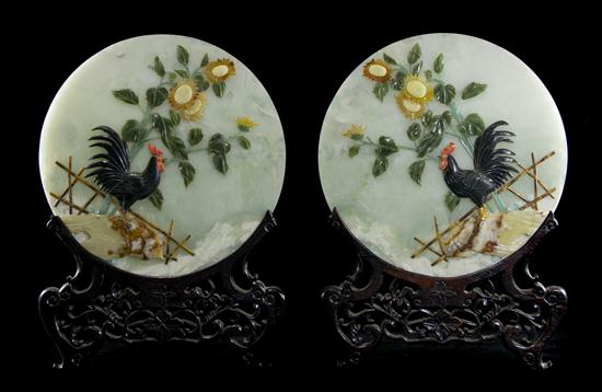 A Pair of Chinese Hardstone Plaques 1530d6