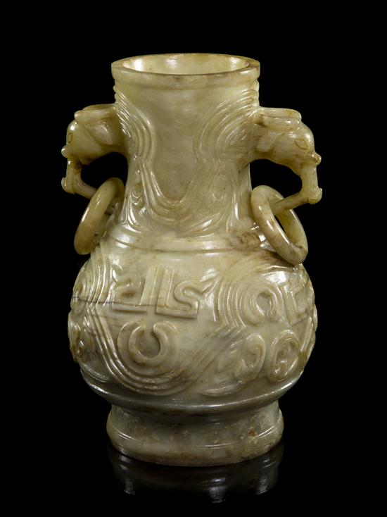 A Carved Hardstone Baluster Vase 1530d0