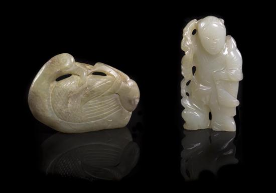 A Group of Two Carved Jade Toggles 153105