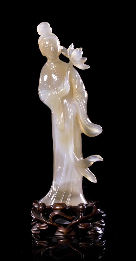 An Agate Carving of a Lady the standing