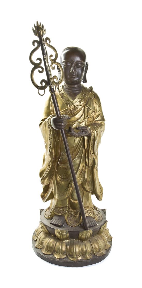 A Bronze Model of a Buddhist Disciple