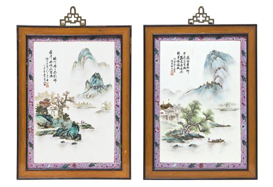 A Pair of Chinese Porcelain Plaques