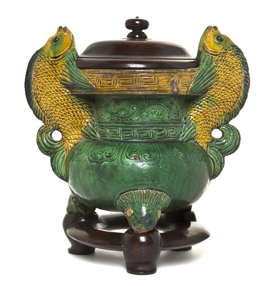 *A Chinese Ceramic Tripod Censer