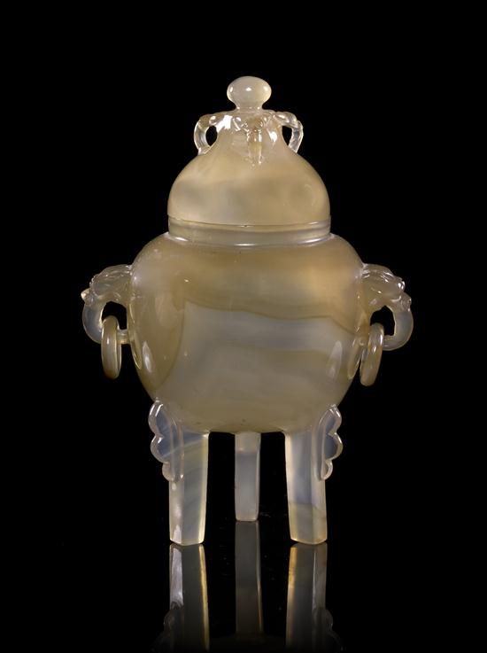 A Chinese Agate Tripod Censer of 15313b