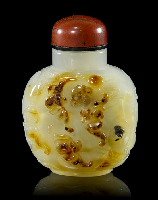 An Agate Snuff Bottle the banded 153162