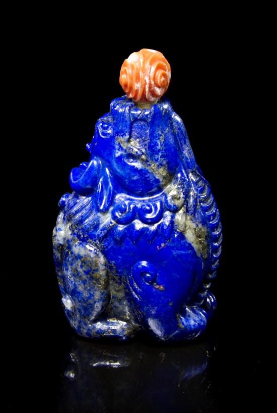 A Carved Lapis Lazuli Snuff Bottle
