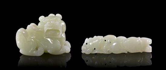 A Carved Jade Lion Toggle the lion