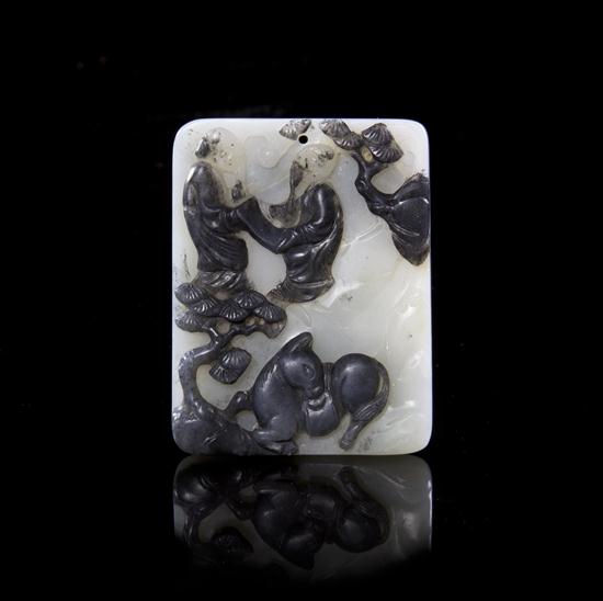 A Chinese Jade Plaque of Scholars 153177