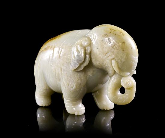 Price guide for A Jade Carving of an Elephant of