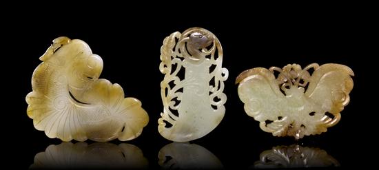 A Group of Three Jade Plaques one 15318a