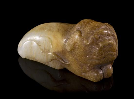 A Nephrite Jade Carving of a Dog