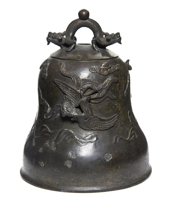 A Chinese Bronze Bell having double