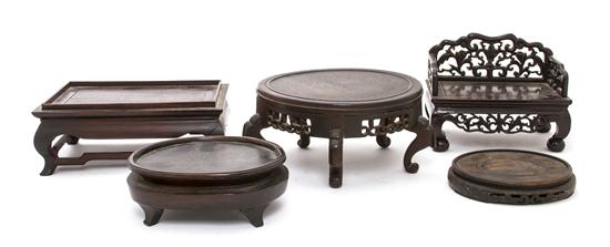 *A Group of Five Carved Chinese