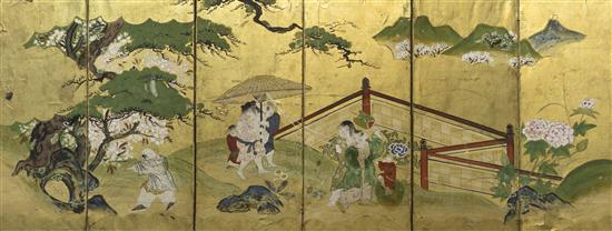  A Japanese Six Panel Painted Paper 1531b8