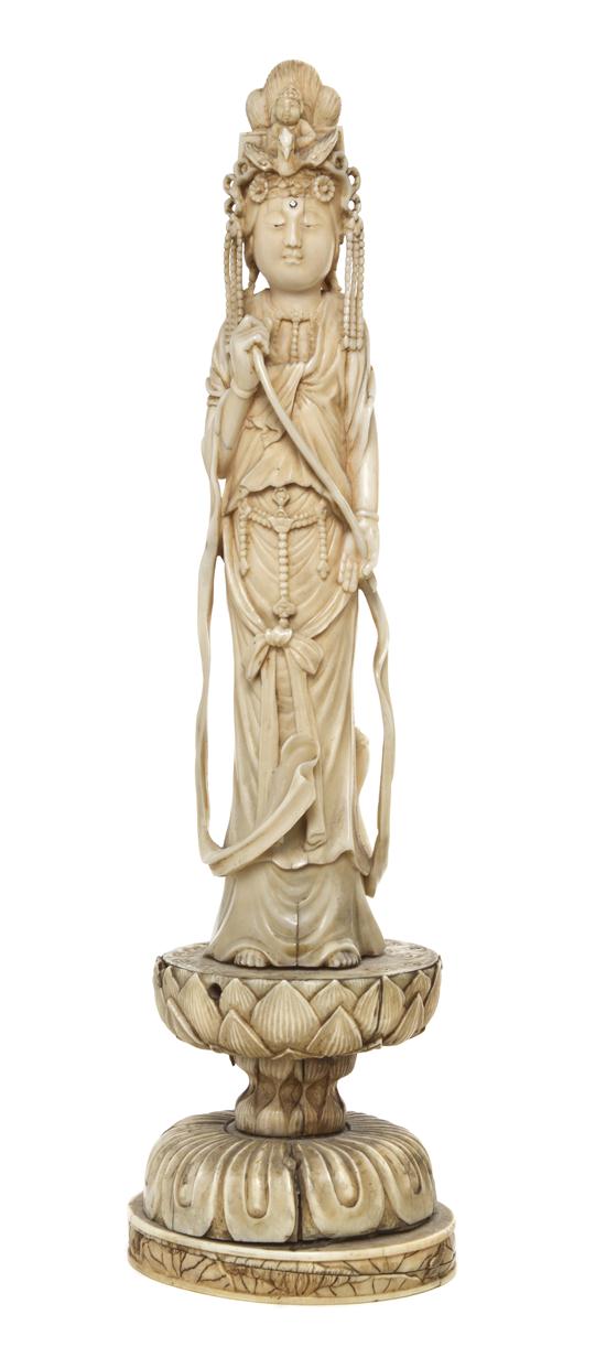 A Japanese Ivory Carving of Guanyin