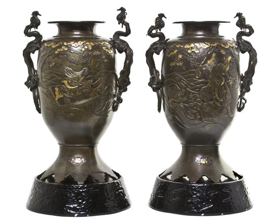 A Pair of Japanese Mixed Metal 1531dc