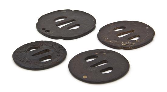 A Group of Four Japanese Iron Tsuba